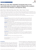 Cover page: Efficacy of a two-dose hepatitis B vaccination with a novel immunostimulatory sequence adjuvant (Heplisav-B) on patients with chronic liver disease: a retrospective study.