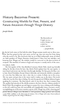 Cover page: History Becomes Present: Constructing Worlds for Past, Present, and Future Ancestors through Tlingit Oratory