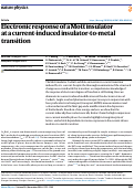 Cover page: Electronic response of a Mott insulator at a current-induced insulator-to-metal transition