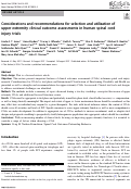 Cover page: Considerations and recommendations for selection and utilization of upper extremity clinical outcome assessments in human spinal cord injury trials