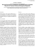 Cover page: Recurrent Pneumonia as a Complication of Coil Endobronchial Lung Volume Reduction for Treatment of Advanced Homogenous Emphysema