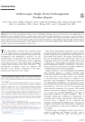 Cover page: Arthroscopic Single-Portal Subscapularis Tendon Repair.