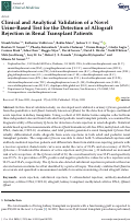 Cover page: Clinical and Analytical Validation of a Novel Urine-Based Test for the Detection of Allograft Rejection in Renal Transplant Patients