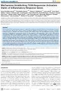 Cover page: Mechanisms Establishing TLR4-Responsive Activation States of Inflammatory Response Genes