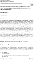 Cover page of The Clinical Evolutions of Surveillance and Violence During Three Contemporary US Crises: Opioid Overdose, COVID-19, and Racial Reckoning