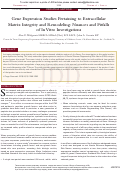 Cover page: Gene Expression Studies Pertaining to Extracellular Matrix Integrity and Remodeling: Nuances and Pitfalls of In Vitro Investigations