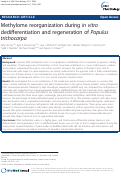 Cover page: Methylome reorganization during in vitro dedifferentiation and regeneration of Populus trichocarpa