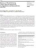 Cover page: Return to Work Following Tibial Tubercle Osteotomy for Patellofemoral Osteoarthritis and Pain.