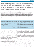 Cover page: PBPK Modeling of the Effect of Reduced Kidney Function on the Pharmacokinetics of Drugs Excreted Renally by Organic Anion Transporters