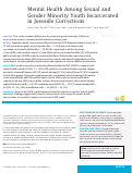 Cover page: Mental Health Among Sexual and Gender Minority Youth Incarcerated in Juvenile Corrections.