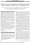 Cover page: What is the Concordance Between the Medical Record and Patient Self-Report as Data Sources for Ambulatory Care?