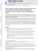 Cover page: Nuevo Amanecer: Results of a Randomized Controlled Trial of a Community-Based, Peer-Delivered Stress Management Intervention to Improve Quality of Life in Latinas With Breast Cancer