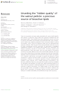 Cover page: Unveiling the hidden quality of the walnut pellicle: a precious source of bioactive lipids.