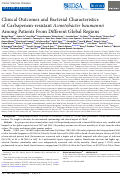Cover page: Clinical Outcomes and Bacterial Characteristics of Carbapenem-resistant Acinetobacter baumannii Among Patients From Different Global Regions.
