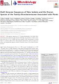 Cover page: Draft Genome Sequences of New Isolates and the Known Species of the Family Microbacteriaceae Associated with Plants.