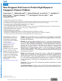 Cover page: New Polygenic Risk Score to Predict High Myopia in Singapore Chinese Children