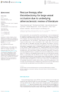 Cover page: Rescue therapy after thrombectomy for large vessel occlusion due to underlying atherosclerosis: review of literature.