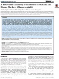 Cover page: A Behavioral Taxonomy of Loneliness in Humans and Rhesus Monkeys (Macaca mulatta)