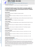 Cover page: A mid-level health manager intervention to promote uptake of isoniazid preventive therapy among people with HIV in Uganda: a cluster randomised trial