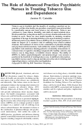 Cover page: The role of advanced practice psychiatric nurses in treating tobacco use and dependence