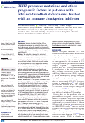 Cover page: TERT promoter mutations and other prognostic factors in patients with advanced urothelial carcinoma treated with an immune checkpoint inhibitor