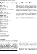Cover page: Optical coherence tomography of the rat cochlea.