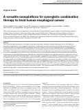 Cover page: A versatile nanoplatform for synergistic combination therapy to treat human esophageal cancer