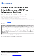 Cover page: Isolation of RNA from the Murine Colonic Tissue and qRT-PCR for Inflammatory Cytokines