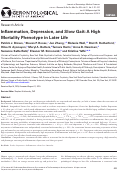 Cover page: Inflammation, Depression, and Slow Gait: A High Mortality Phenotype in Later Life