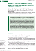 Cover page: One-time injection of AAV8 encoding urocortin 2 provides long-term resolution of insulin resistance