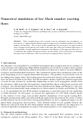 Cover page: Numerical simulation of low Mach number reacting flows