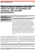 Cover page: Statistical method scDEED for detecting dubious 2D single-cell embeddings and optimizing t-SNE and UMAP hyperparameters