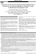 Cover page: Outcomes of the Second Aqueous Shunt Implant Versus Transscleral Cyclophotocoagulation Treatment Study: A Randomized Comparative Trial