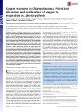 Cover page: Copper economy in Chlamydomonas: Prioritized allocation and reallocation of copper to respiration vs. photosynthesis