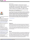 Cover page: Association between chiropractic spinal manipulation and cauda equina syndrome in adults with low back pain: Retrospective cohort study of US academic health centers.