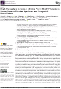 Cover page: High-Throughput Genomics Identify Novel FBN1/2 Variants in Severe Neonatal Marfan Syndrome and Congenital Heart Defects.