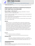 Cover page: Aligning Programs and Policies to Support Food Security and Public Health Goals in the United States