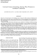 Cover page: Cervical Cancer Screening Among Thai Women in Northern California