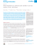 Cover page: Macrobehaviour: behavioural variation across space, time, and taxa