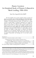 Cover page: Patent Aversion: An Empirical Study of Patents Collateral in Bank Lending, 1980-2016