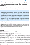 Cover page: Mitochondrial DNA Variant Discovery and Evaluation in Human Cardiomyopathies through Next-Generation Sequencing