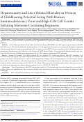 Cover page: Hepatotoxicity and Liver-Related Mortality in Women of Childbearing Potential Living With Human Immunodeficiency Virus and High CD4 Cell Counts Initiating Efavirenz-Containing Regimens.