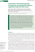 Cover page: Combination immunotherapy with TLR agonists and checkpoint inhibitors suppresses head and neck cancer