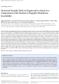 Cover page: Neuronal Atrophy Early in Degenerative Ataxia Is a Compensatory Mechanism to Regulate Membrane Excitability