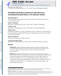 Cover page: Residential proximity to greenhouse agriculture and neurobehavioral performance in Ecuadorian children