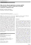 Cover page: Effect of local cold-pack application on systemic anabolic and inflammatory response to sprint-interval training: a prospective comparative trial