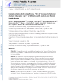 Cover page: Implementation outcomes from a pilot of “Access to Tailored Autism Integrated Care” for children with autism and mental health needs