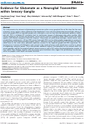 Cover page: Evidence for glutamate as a neuroglial transmitter within sensory ganglia.