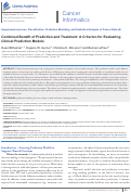 Cover page: Combined Benefit of Prediction and Treatment: A Criterion for Evaluating Clinical Prediction Models