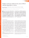 Cover page: Multiple mechanisms determine the order of APC/C substrate degradation in mitosis